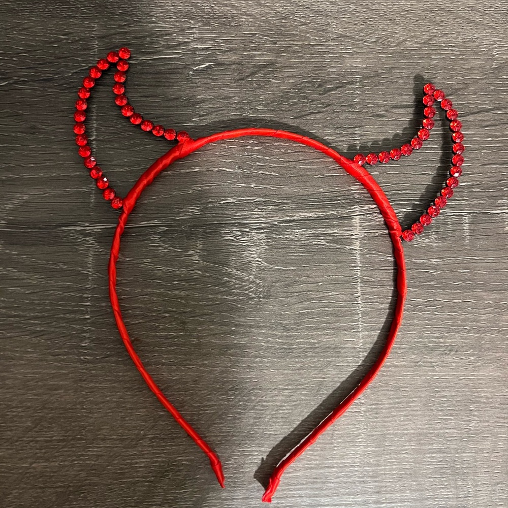Red Devil embellished horn head band